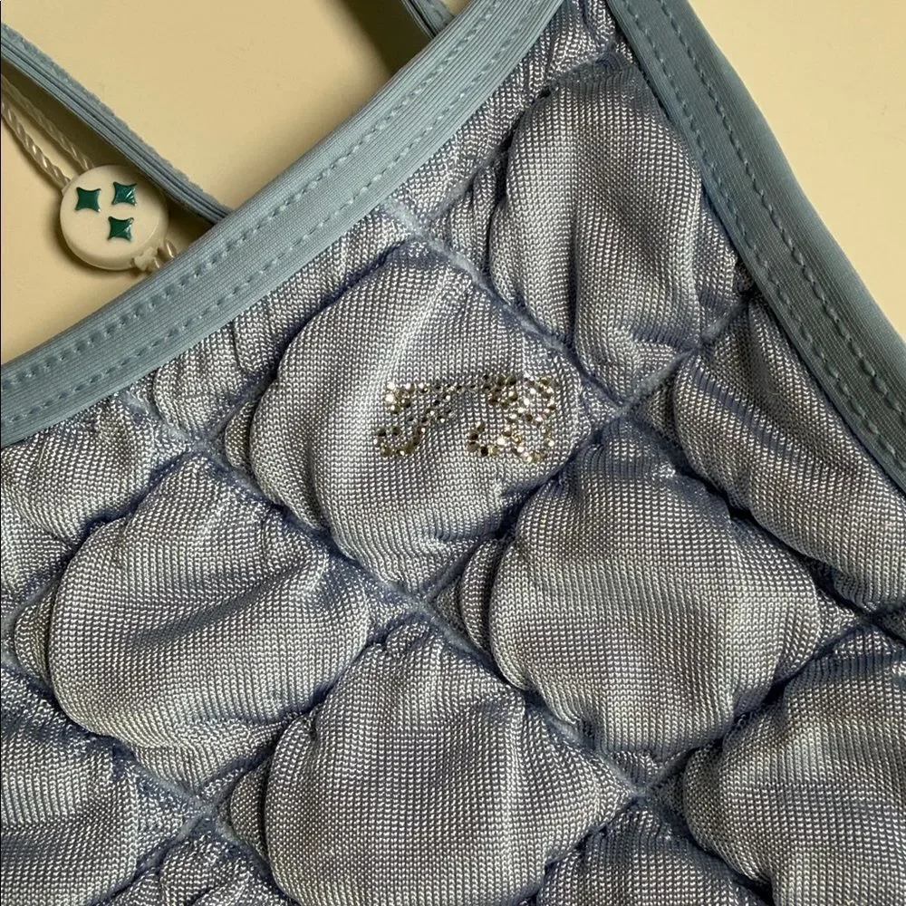 Frankie’s Bikini Waco Wrap Bralette Bikini Top In Baby Blue